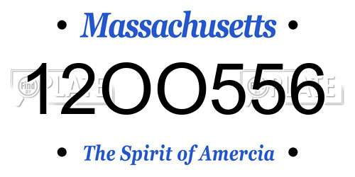 12OO556 Massachusetts License Plate