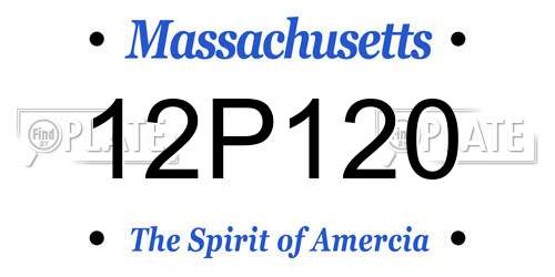 12P120 Massachusetts License Plate