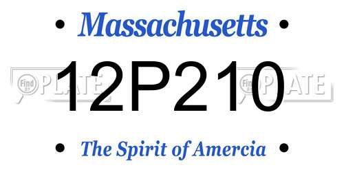12P210 Massachusetts License Plate