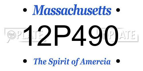 12P490 Massachusetts License Plate