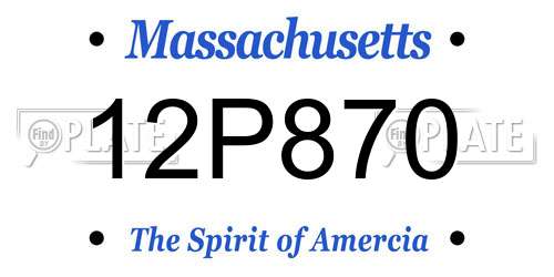 12P870 Massachusetts License Plate