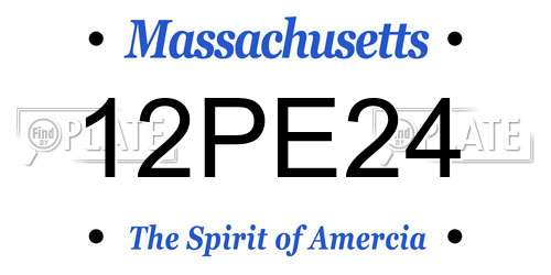 12PE24 Massachusetts License Plate