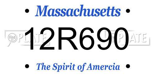 12R690 Massachusetts License Plate