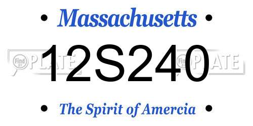 12S240 Massachusetts License Plate