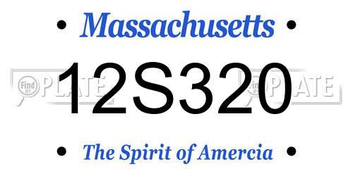 12S320 Massachusetts License Plate