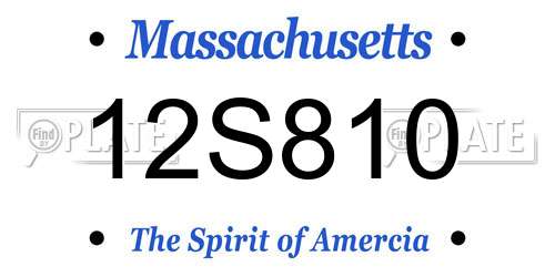 12S810 Massachusetts License Plate