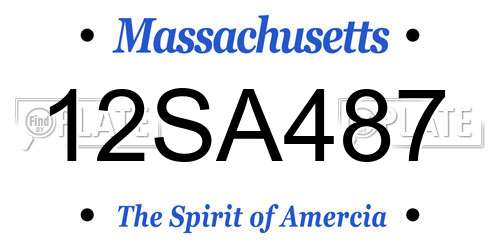 12SA487 Massachusetts License Plate
