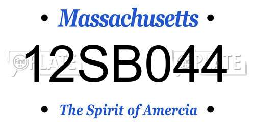 12SB044 Massachusetts License Plate