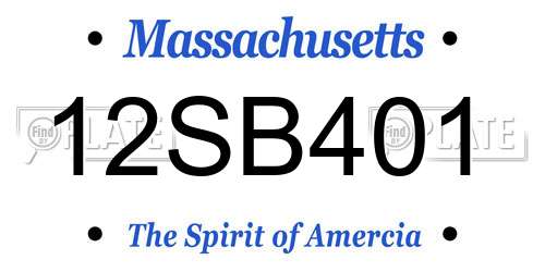12SB401 Massachusetts License Plate