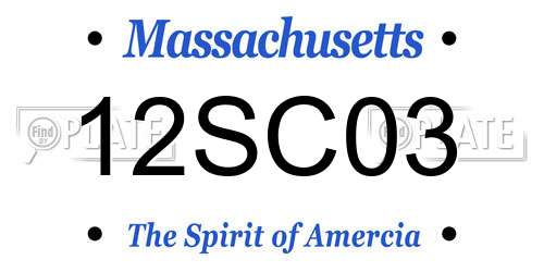 12SC03 Massachusetts License Plate