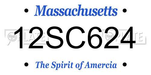 12SC624 Massachusetts License Plate