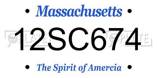 12SC674 Massachusetts License Plate