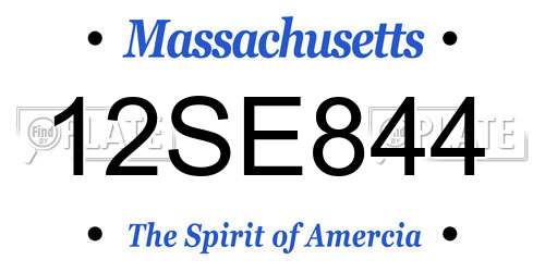 12SE844 Massachusetts License Plate