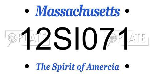 12SI071 Massachusetts License Plate