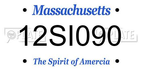 12SI090 Massachusetts License Plate