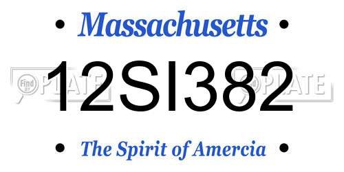 12SI382 Massachusetts License Plate