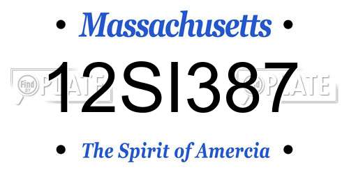 12SI387 Massachusetts License Plate