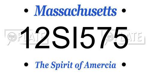 12SI575 Massachusetts License Plate
