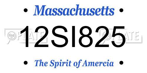 12SI825 Massachusetts License Plate
