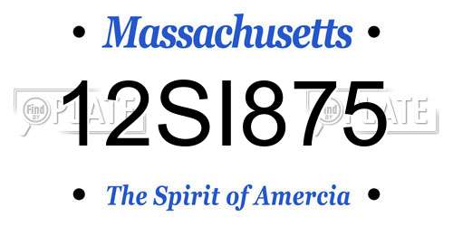 12SI875 Massachusetts License Plate
