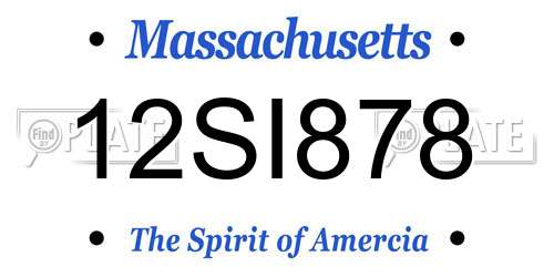 12SI878 Massachusetts License Plate