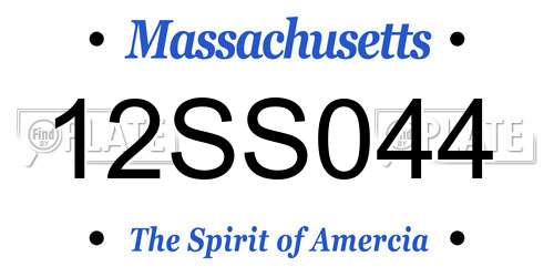 12SS044 Massachusetts License Plate