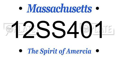 12SS401 Massachusetts License Plate