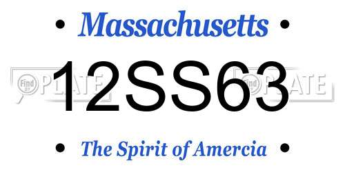 12SS63 Massachusetts License Plate