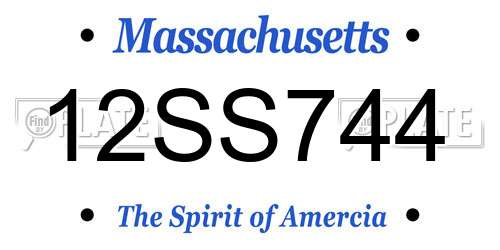 12SS744 Massachusetts License Plate