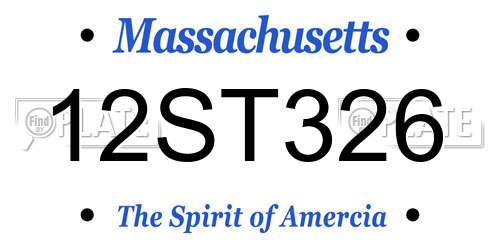 12ST326 Massachusetts License Plate