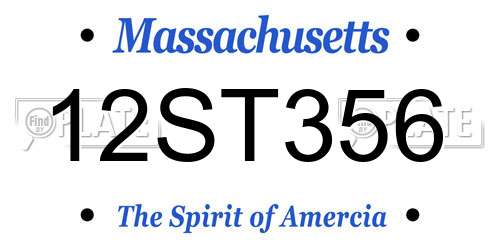 12ST356 Massachusetts License Plate