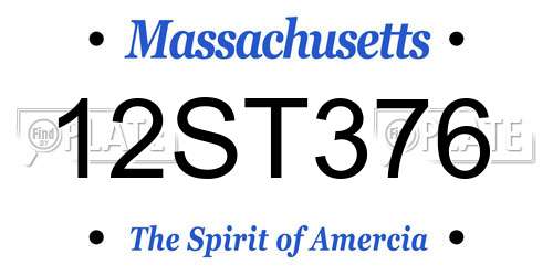 12ST376 Massachusetts License Plate
