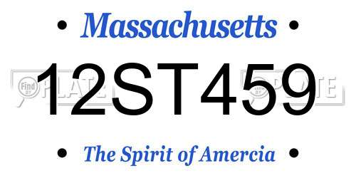 12ST459 Massachusetts License Plate