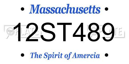 12ST489 Massachusetts License Plate