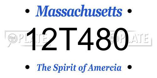 12T480 Massachusetts License Plate