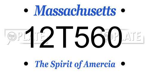 12T560 Massachusetts License Plate