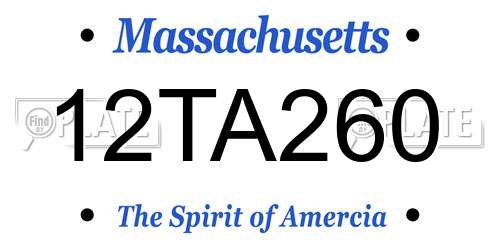 12TA260 Massachusetts License Plate