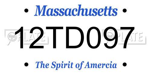 12TD097 Massachusetts License Plate
