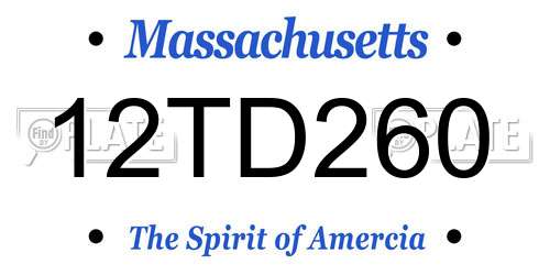 12TD260 Massachusetts License Plate