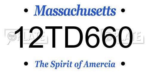 12TD660 Massachusetts License Plate