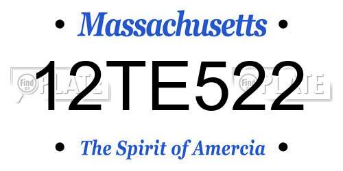 12TE522 Massachusetts License Plate