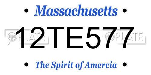 12TE577 Massachusetts License Plate
