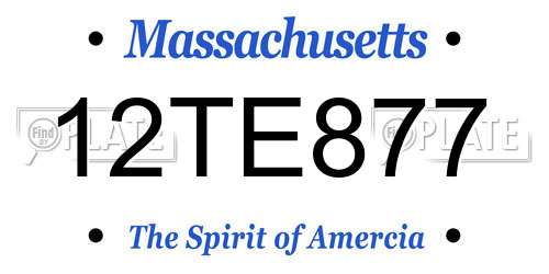 12TE877 Massachusetts License Plate