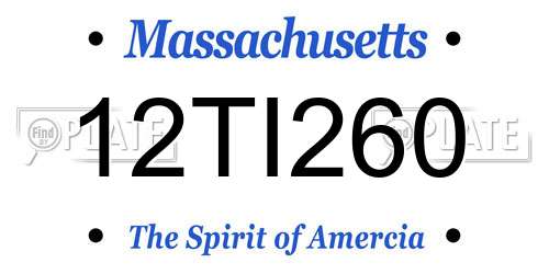 12TI260 Massachusetts License Plate