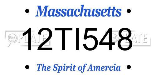 12TI548 Massachusetts License Plate