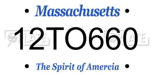 12TO660 Massachusetts License Plate