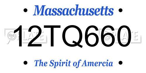 12TQ660 Massachusetts License Plate