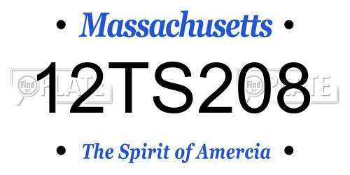 12TS208 Massachusetts License Plate