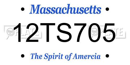 12TS705 Massachusetts License Plate