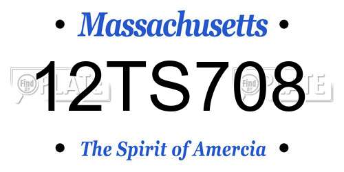 12TS708 Massachusetts License Plate